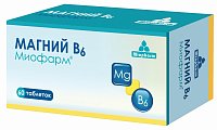 Купить магний в6-миофарм, таблетки 750мг, 60 шт бад в Кстово