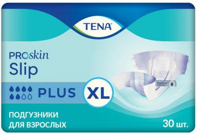 Купить tena (тена) подгузники, proskin slip plus размер xl, 30 шт в Кстово