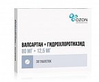 Купить валсартан+гидрохлоротиазид, таблетки, покрытые пленочной оболочкой 80мг+12,5мг, 30 шт в Кстово