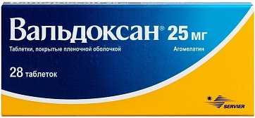 Вальдоксан, таблетки, покрытые пленочной оболочкой 25 мг, 28 шт