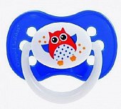Купить canpol (канпол) пустышка симметричная силиконовая 0-6 месяцев owl голубая 1шт в Кстово