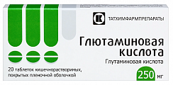 Купить глутаминовая кислота, таблетки, покрытые оболочкой 250мг, 20 шт в Кстово