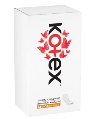 Купить kotex (котекс) прокладки ежедневные нормал 56шт в Кстово