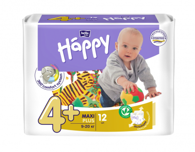 Купить bella baby happy (белла) подгузники 4+ макси+ 9-20кг 12 шт в Кстово