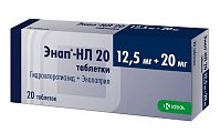 Купить энап-нл, таблетки 20мг+12,5мг, 20 шт в Кстово