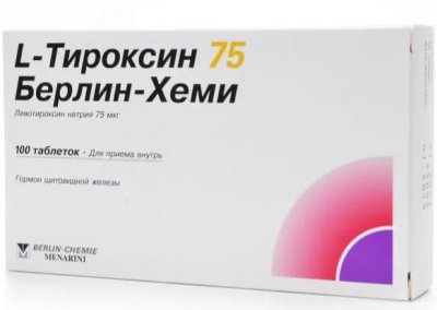 Купить l-тироксин 75 берлин-хеми, таблетки 75мкг, 100 шт в Кстово