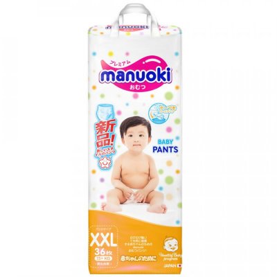 Купить manuoki (мануоки) подгузники-трусики детские, размер xxl 15+ кг, 36 шт в Кстово