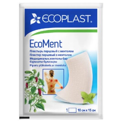 Купить ecoplast ecoment пластырь перцовый с ментолом 10 х 15см в Кстово