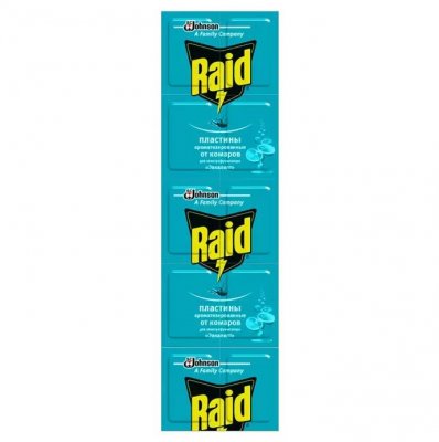 Купить рейд (raid) пластины от комаров эвкалипт, 10 шт в Кстово