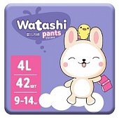Купить watashi (ваташи) подгузники-трусики размер l 9-14кг, 42 шт в Кстово