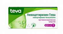 Купить левоцетиризин-тева, таблетки покрытые пленочной оболочкой 5 мг, 30 шт от аллергии в Кстово