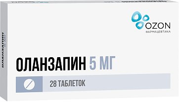 Оланзапин, таблетки, покрытые пленочной оболочкой 5мг, 28 шт