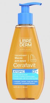 Купить librederm cerafavit (либридерм) масло липидовосстанавливающее для душа смягчающее с церамидами и пребиотиками, 200мл в Кстово