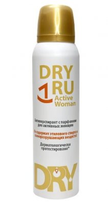 Купить драй ру (dry ru) active woman антиперспирант с парфюмом для активных женщин, аэрозоль 150мл в Кстово