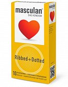 Купить masculan (маскулан) презервативы с колечками и пупырышками ribbed+dotted 10 шт в Кстово