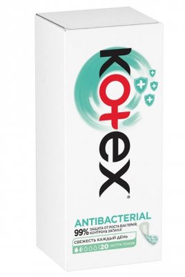 Купить котекс (kotex) прокладки ежедневные антибактериальны экстра тонкие, 20 шт в Кстово