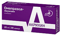 Купить омепразол-акрихин, капсулы кишечнорастворимые 20мг, 30 шт в Кстово