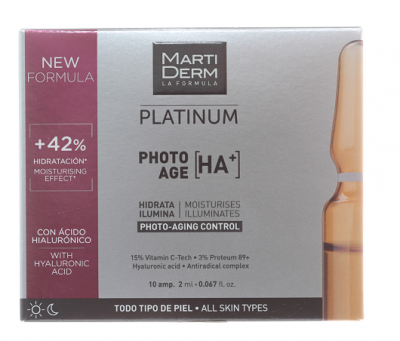 Купить martiderm (мартидерм) platinum сыворотка для лица коррекция фотостарения гиалуроновая кислота+, ампулы 2мл, 10 шт в Кстово
