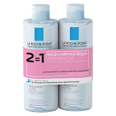 Купить la roche-posay ultra reactive (ля рош позе) набор: мицеллярная вода для чувствительной кожи лица 400мл, 2 шт в Кстово