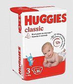 Купить huggies (хаггис) подгузники классик 3 4-9кг 16шт в Кстово