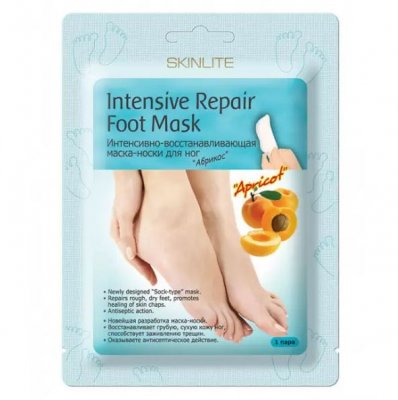 Купить skinlite (скинлайт) маска-носки для ног абрикос интенсивно-восстанавливающая, 1 шт в Кстово