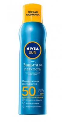 Купить nivea (нивея) sun спрей солнцезащитный защита и легкость сухой,  200мл spf50 в Кстово