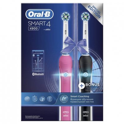 Купить oral-b (орал-би) набор: электрических зубных щеток, smart4 4900/d6015253h 2 шт в Кстово