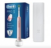 Купить oral-b (орал-би) электрическая зубная щетка pro 3 тип 3772 crossaction розовая+ зарядное устройство 3757 +чехол в Кстово