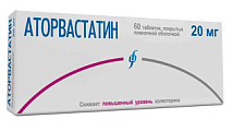 Купить аторвастатин, таблетки покрытые пленочной оболочкой 20мг, 60 шт в Кстово