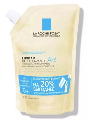 Купить la roche-posay lipikar ap+ (ля рош позе) масло очищающее eco-refill, 400 мл сменный блок  в Кстово