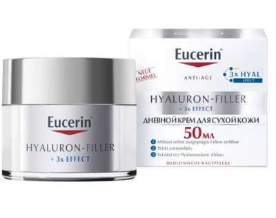 Купить eucerin hyaluron-filler (эуцерин) крем для лица для сухой и чувствительной кожи дневной 50 мл spf15 в Кстово