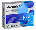 Купить магний в6 комплекс с фолиевой кислотой витамир, таблетки массой 610мг 30шт бад в Кстово