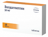 Купить вилдаглиптин, таблетки 50мг, 28шт в Кстово
