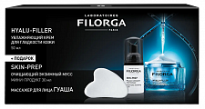 Filorga (Филорга) Набор для лица: Hyalu-Filler крем 50мл + Skin-Prep очищающий мусс 30мл + скребок Гуаша