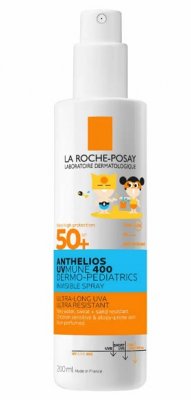 Купить la roche-posay anthelios uvmune 400 (ля рош позе) дермо-педиатрикс спрей для лица и тела для детей 200мл spf50+ в Кстово