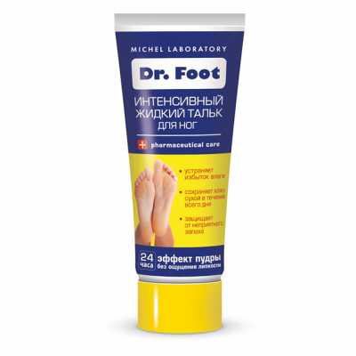 Купить dr foot (доктор фут) жидкий тальк для ног от потливости и неприятного запаха интенсивный, 75мл  в Кстово