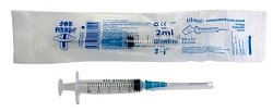 Шприц 2мл трехкомпонентный с иглой 23G 0,6X32мм, 1 шт