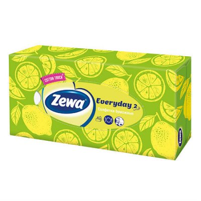 Купить платки носовые в коробке zewa (зева) everyday box 2-слойные, 100шт в Кстово