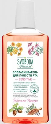 Купить svoboda natural (свобода натурал) ополаскиватель для полости рта sensitive, фл 300 мл в Кстово
