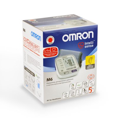 Купить тонометр автоматический omron (омрон) m6, с адаптером, манжета 22-42см (hem-7213-aru) в Кстово