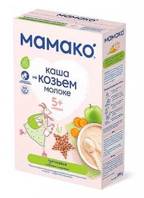 Купить мамако каша гречневая с яблоком и морковью на козьем молоке с 5 месяцев, 200г в Кстово