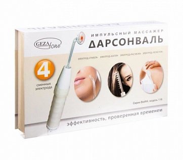 Gezatone Дарсонваль Biolift4 118 импульсный массажер c 4 сменными насадками, 1 шт