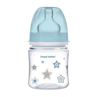 Купить canpol (канпол) бутылочка пластиковая easystart newborn антиколиковая с широким горлом с рождения, 120 мл голубая в Кстово