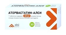 Купить аторвастатин-алси, таблетки покрытые пленочной оболочкой 40мг, 30 шт в Кстово