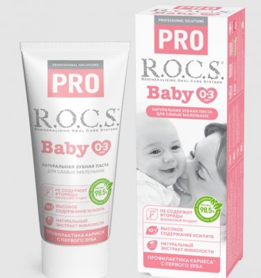 Купить рокс (r.o.c.s) зубная паста для детей про беби минеральная защита и нежный уход, 45г в Кстово