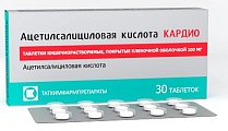 Купить ацетилсалициловая кислота кардио, таблетки кишечнорастворимые, покрытые пленочной оболочкой 100мг, 30 шт в Кстово