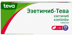 Купить эзетимиб-тева, таблетки 10мг 30шт в Кстово