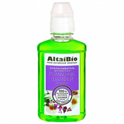 Купить altaibio (алтайбио) ополаскиватель для полости рта антибактериальный ромашка и шалфей 400мл в Кстово
