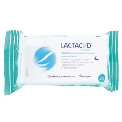Купить lactacyd pharma (лактацид фарма) салфетки влажные для интимной гигиены с тимьяном 15шт в Кстово