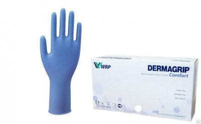Купить перчатки dermagrip comfort смотр.нестер. нитрил. н/оп. р.s №100 пар (wrp, малайзия) в Кстово